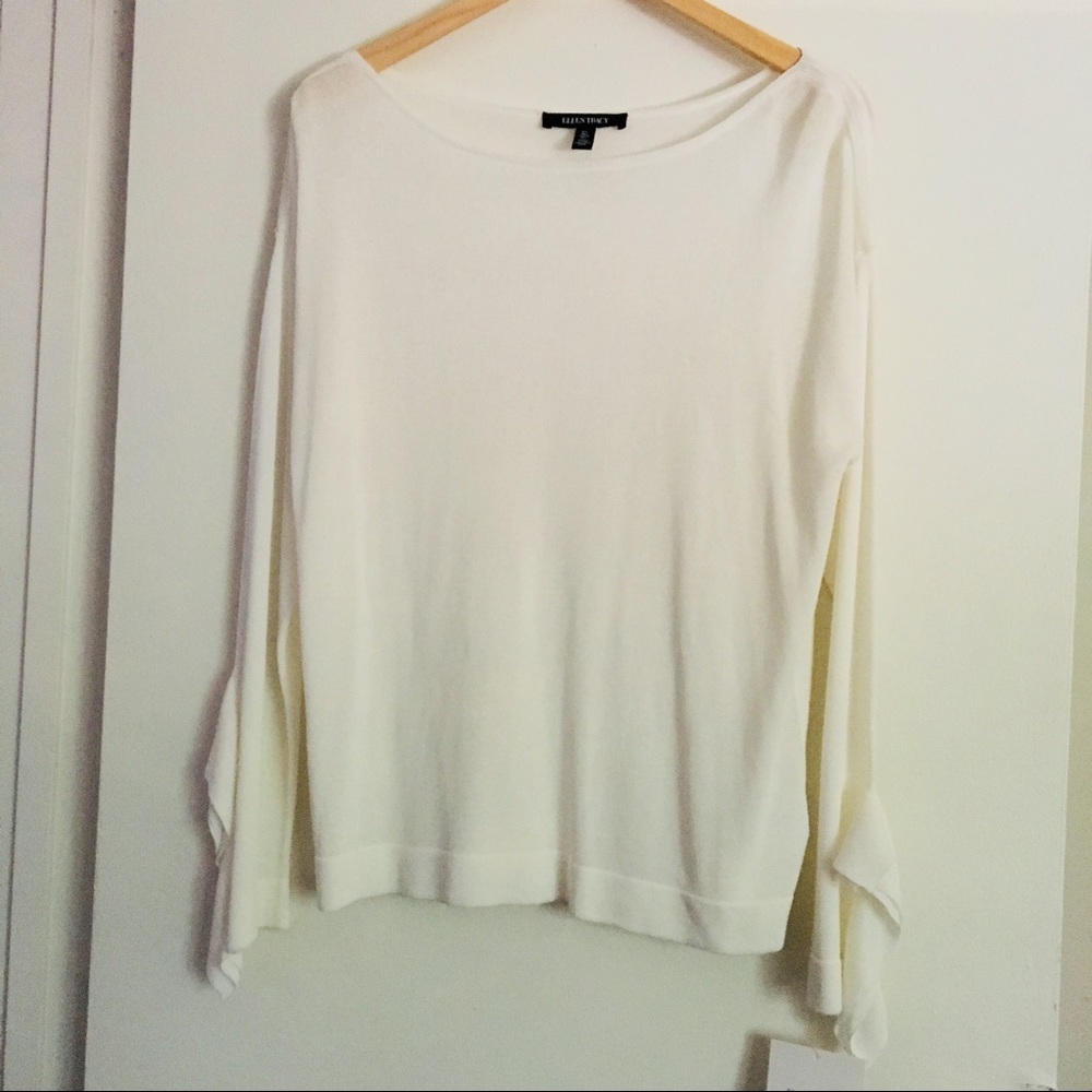NWT Ellen Tracy ivory sweater size L
